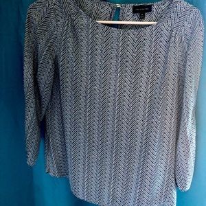 The Limited blouse, blue/navy coloring, Xsmall, peekaboo opening to neck back